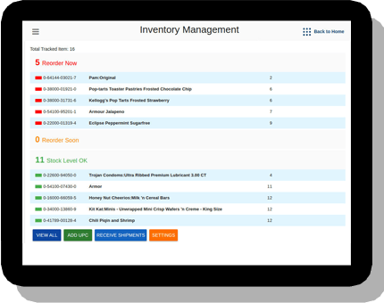 POS System Screen with Store Inventory Management on Display